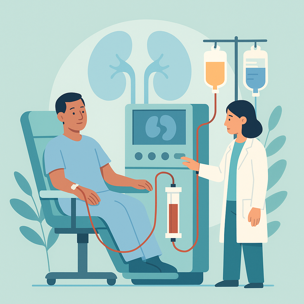 Illustration medicale - Aphérèse thérapeutique en néphrologie : techniques et indications