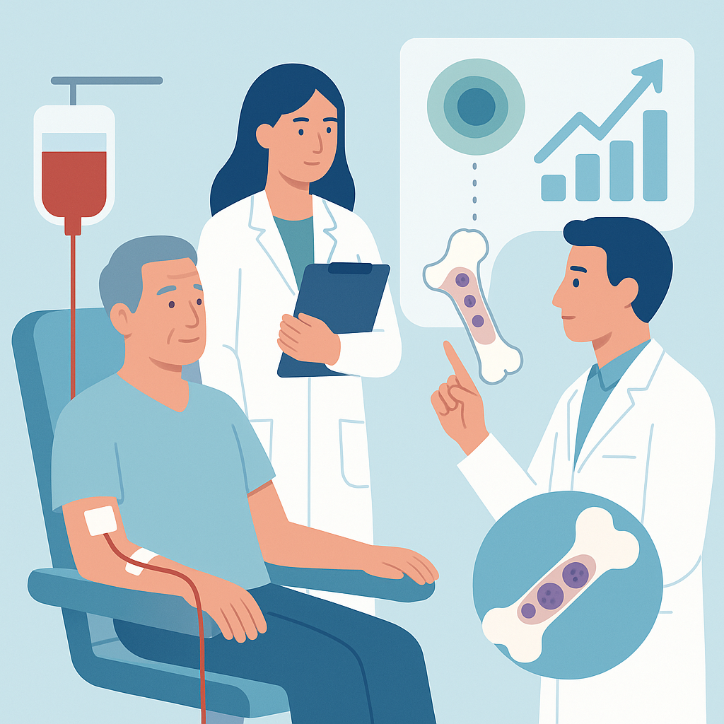 Illustration medicale - Avancées dans le myélome multiple éligible à la greffe