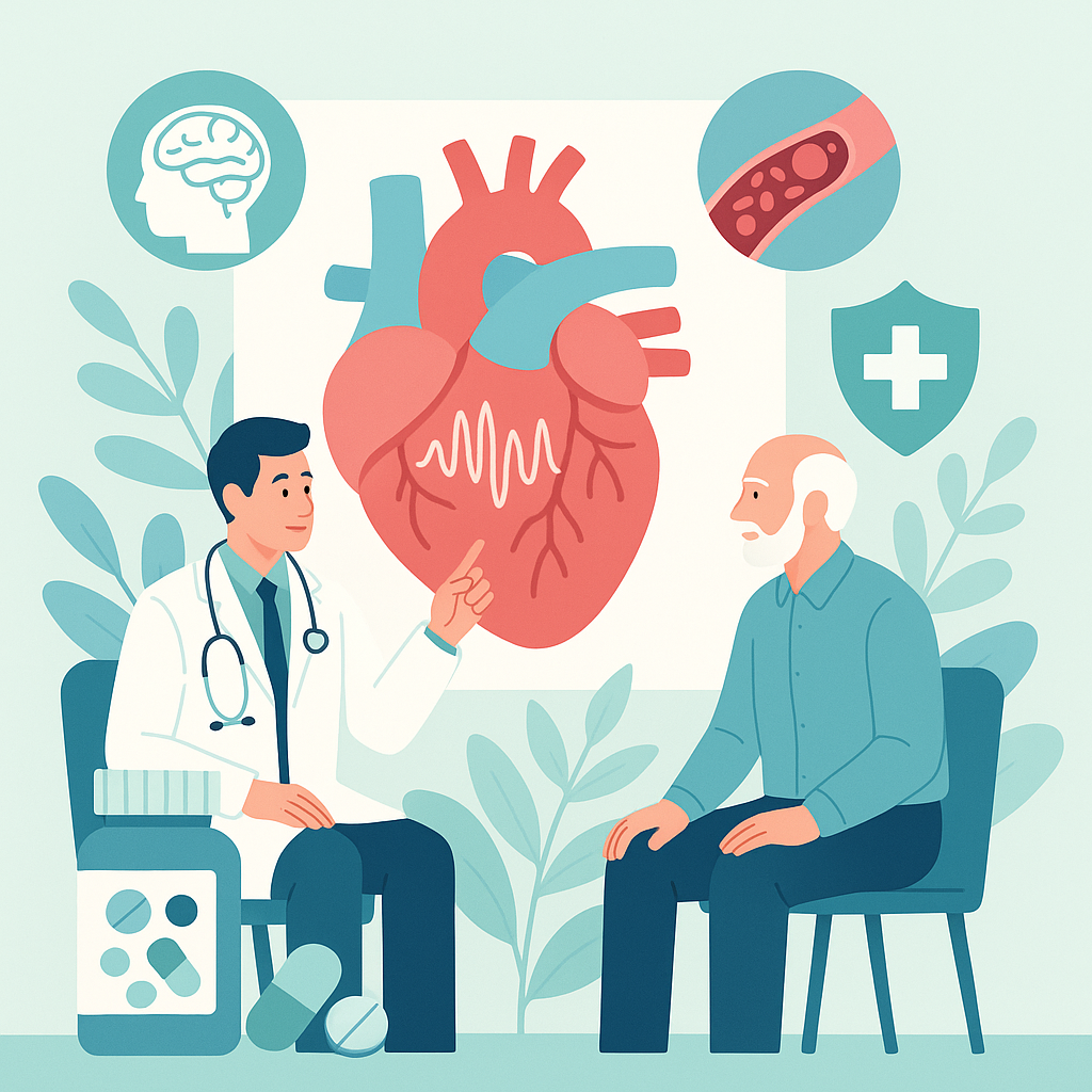 Illustration medicale - Avancées thérapeutiques dans la prise en charge des patients en fibrillation auriculaire