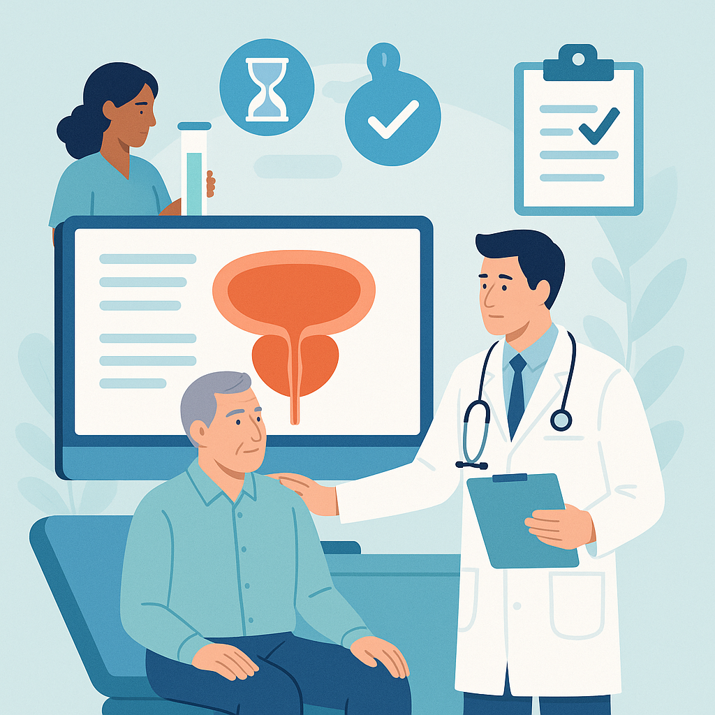 Illustration medicale - Cancer localisé de la prostate de faible risque : la place actuelle de la surveillance active avec traitement retardé