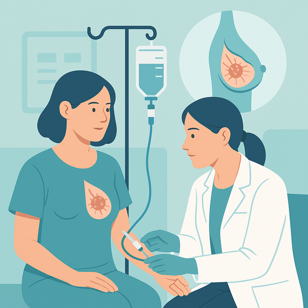 Illustration medicale - Chimiothérapie neo-adjuvante (CNA) des cancers du sein