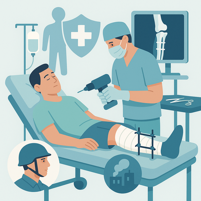 Chirurgie orthopédique des blessés de guerre ou victimes d'attentat