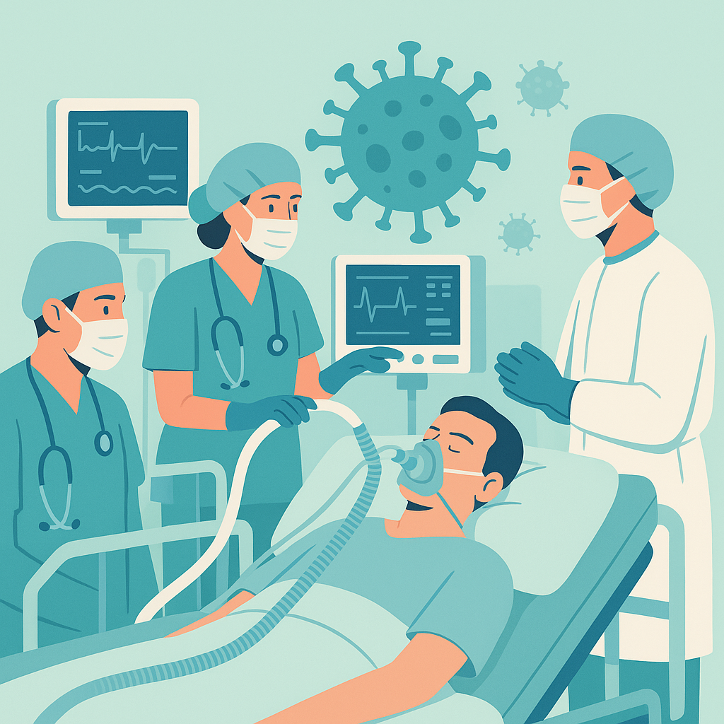 Illustration medicale - COVID-19 : les réanimateurs en première ligne