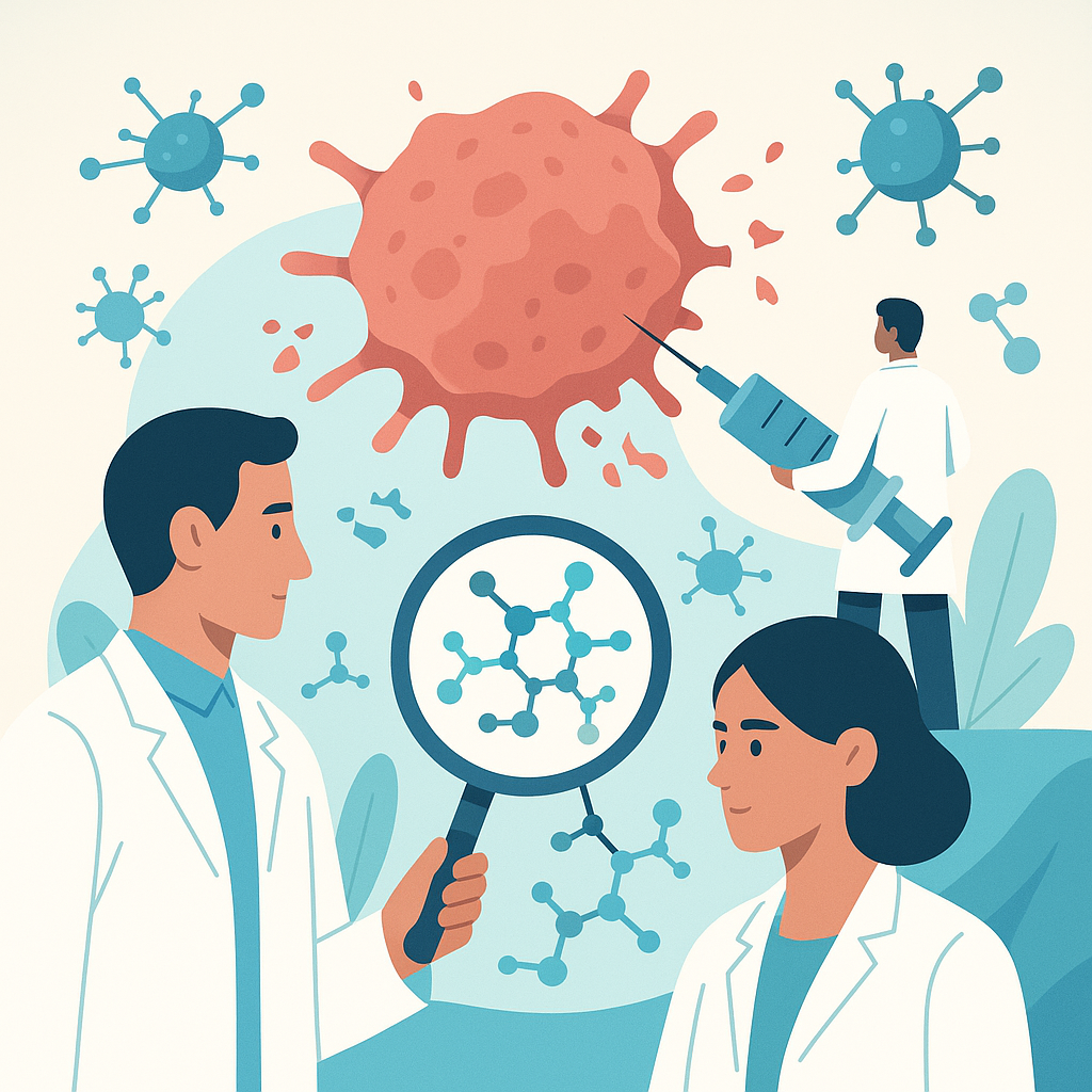 Illustration medicale - Démembrement moléculaire des tumeurs solides et apport des thérapies moléculaires ciblées en cancérologie