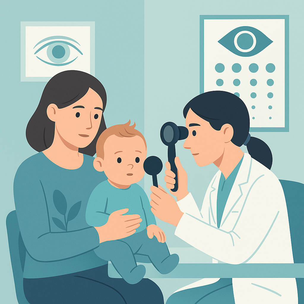 Illustration medicale - Dépistage des anomalies visuelles du nouveau-né et du jeune enfant