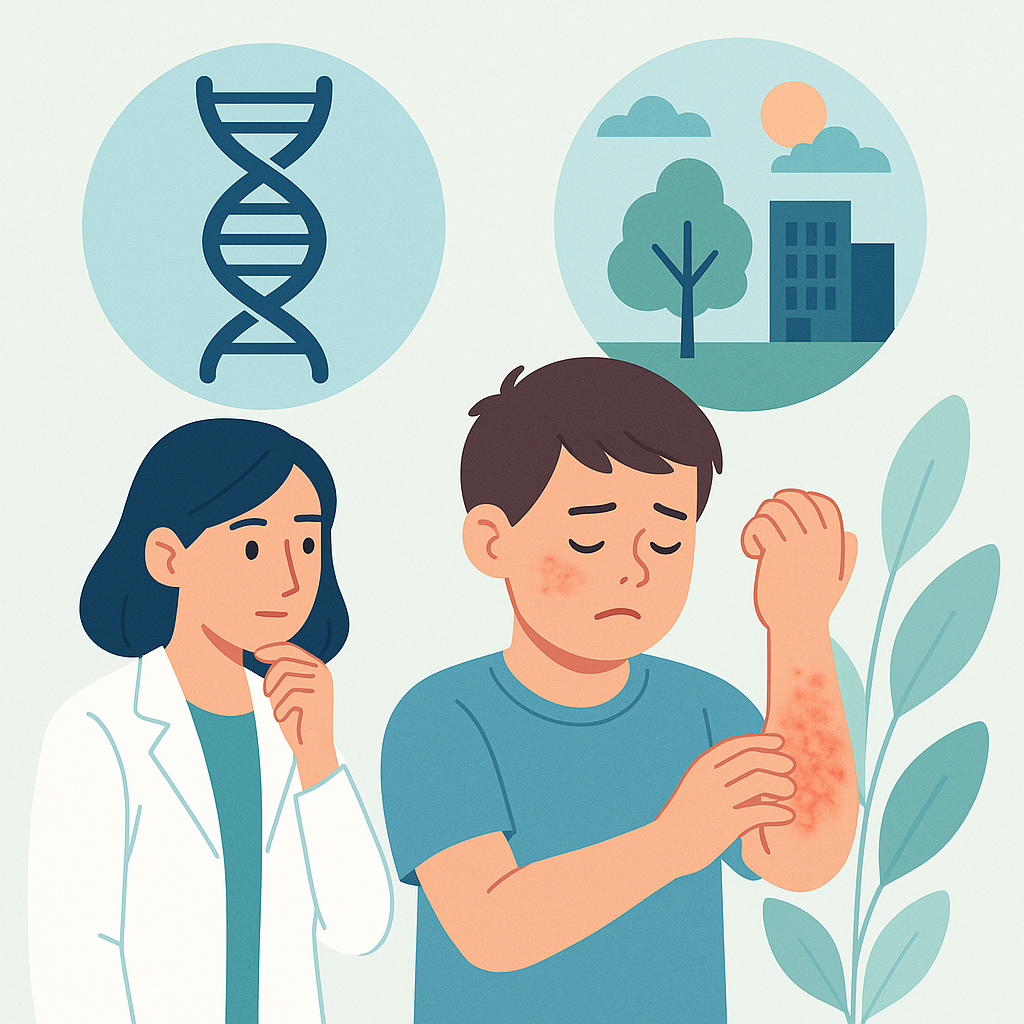 Illustration medicale - Dermatite atopique : entre génétique et environnement