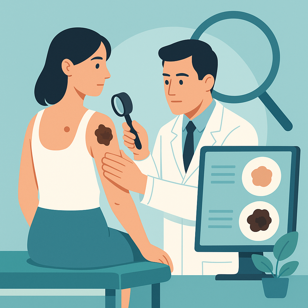 Illustration medicale - Du naevus pigmentaire au mélanome cutané : quels enjeux de santé publique pour les tumeurs noires mélaniques de la peau ?