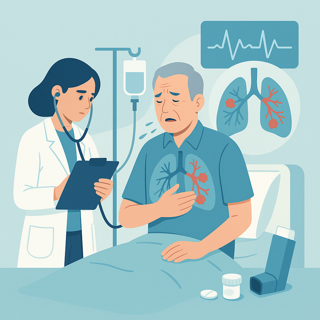 Illustration medicale - Exacerbations aiguës de BronchoPneumopathie Chronique Obstructive (BPCO)