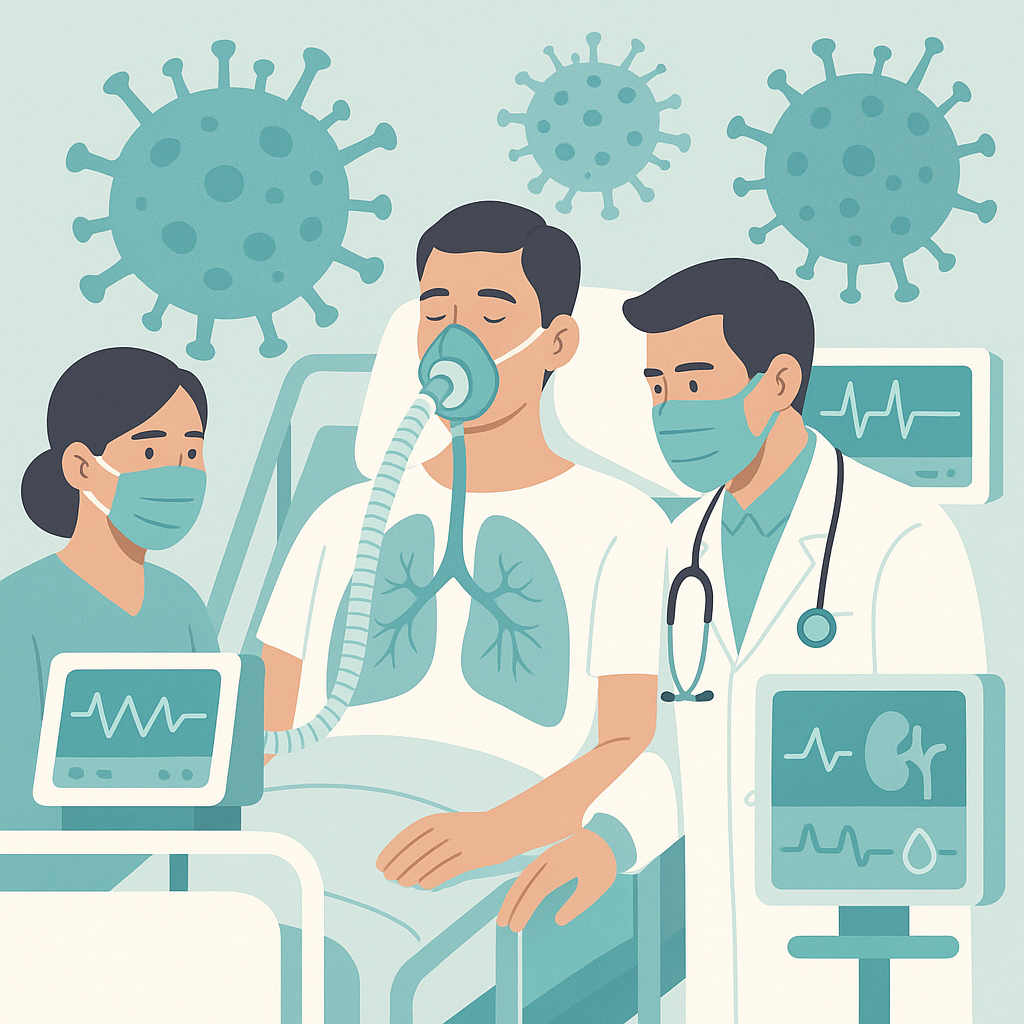 Illustration medicale - Formes graves de COVID-19