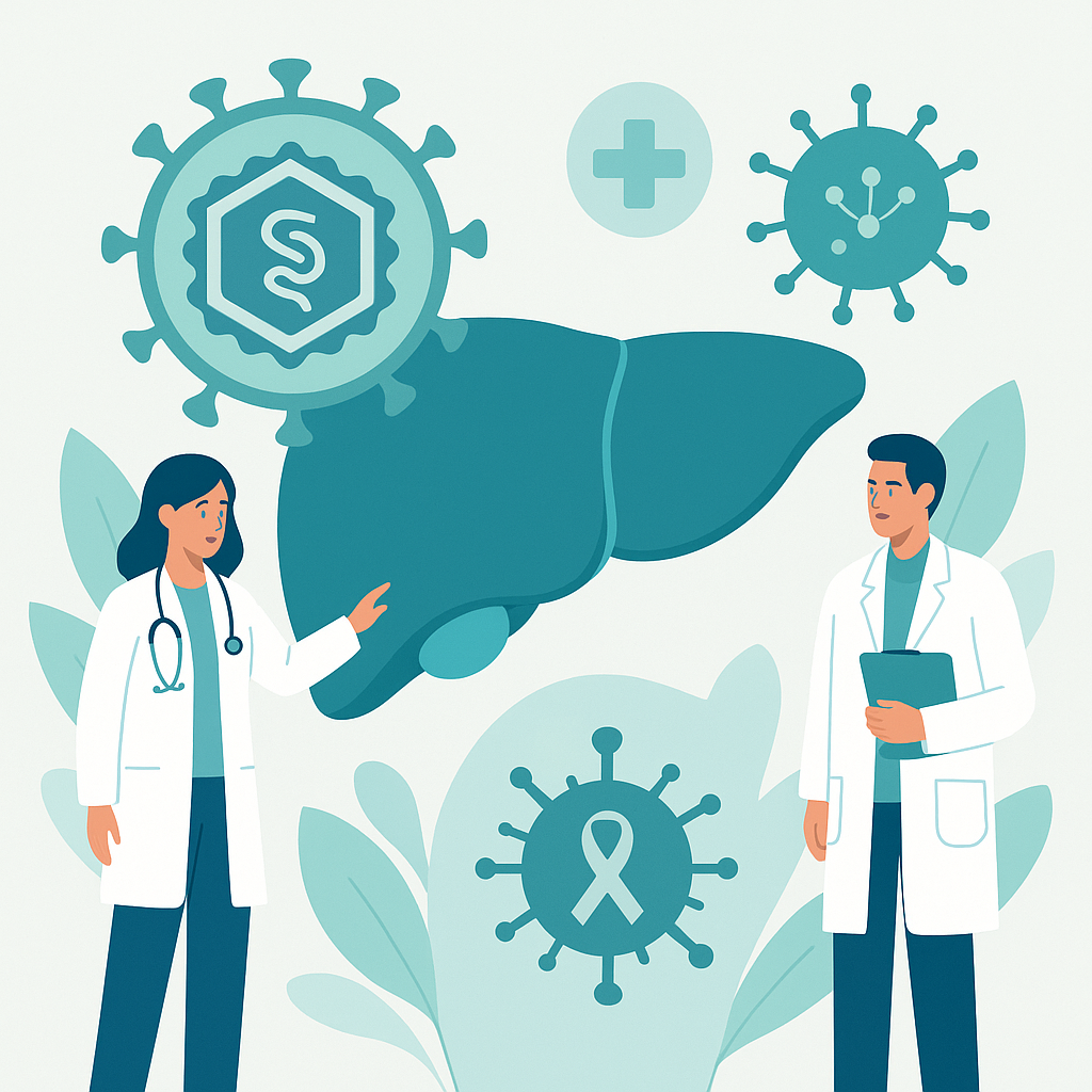 Illustration medicale - L'infection par le virus de l'hépatite C au cours de l'infection par le VIH