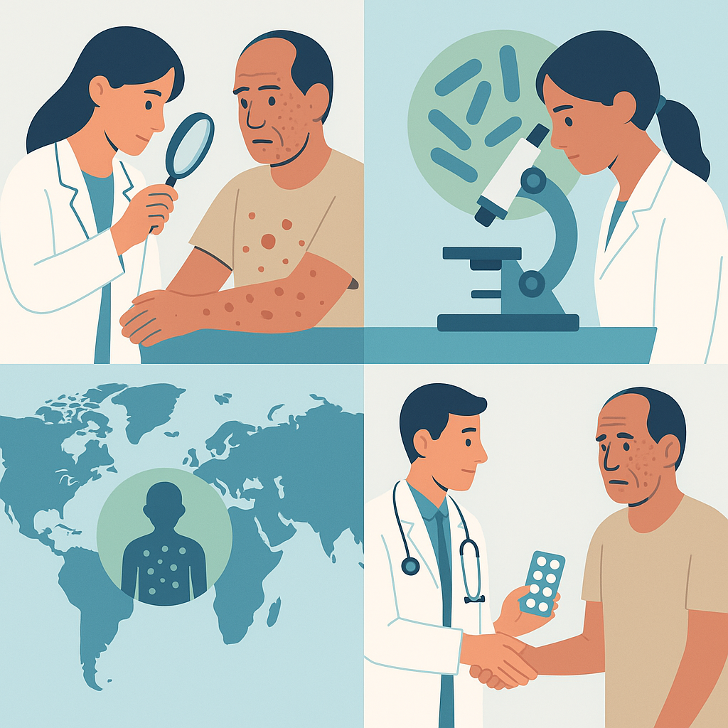 Illustration medicale - La lèpre en 2024, en France et dans le monde