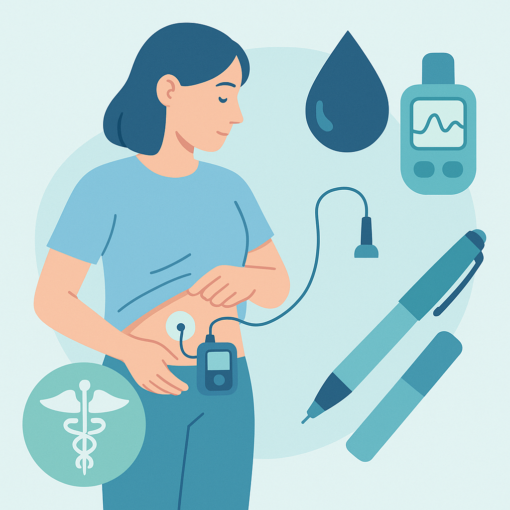 Illustration medicale - La pompe portable à insuline