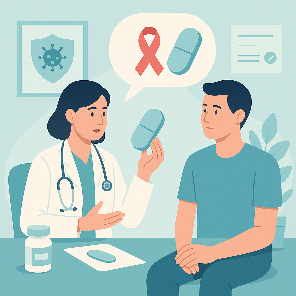 Illustration medicale - La PrEP, prophylaxie pré-exposition du VIH.