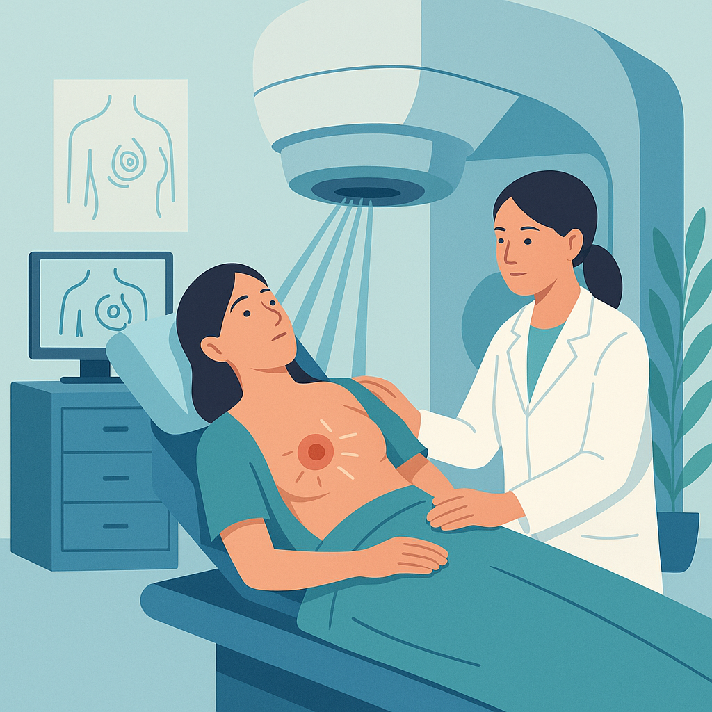 Illustration medicale - La radiothérapie du cancer du sein