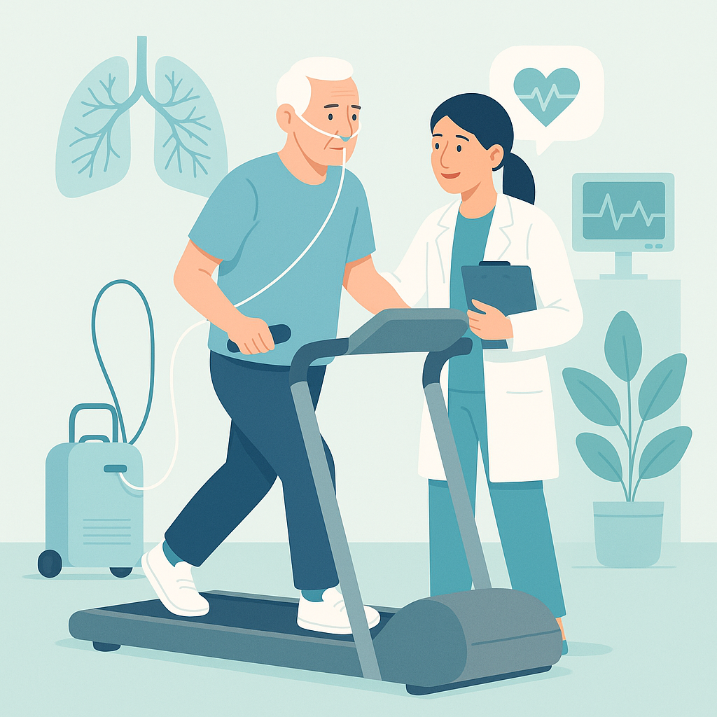 Illustration medicale - La réhabilitation respiratoire