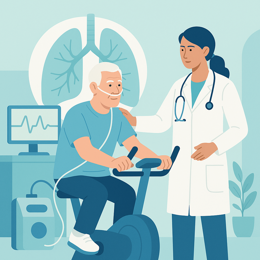 Illustration medicale - La réhabilitation respiratoire