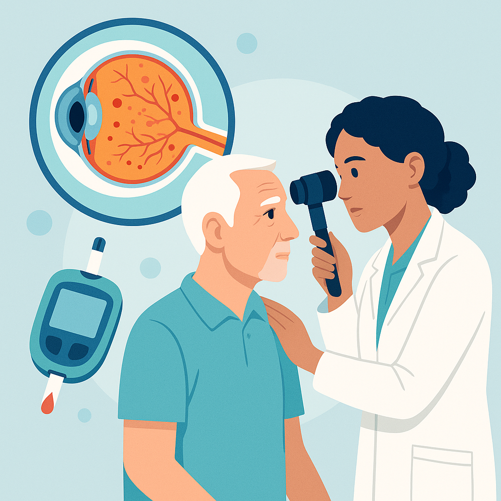 Illustration medicale - La rétinopathie diabétique