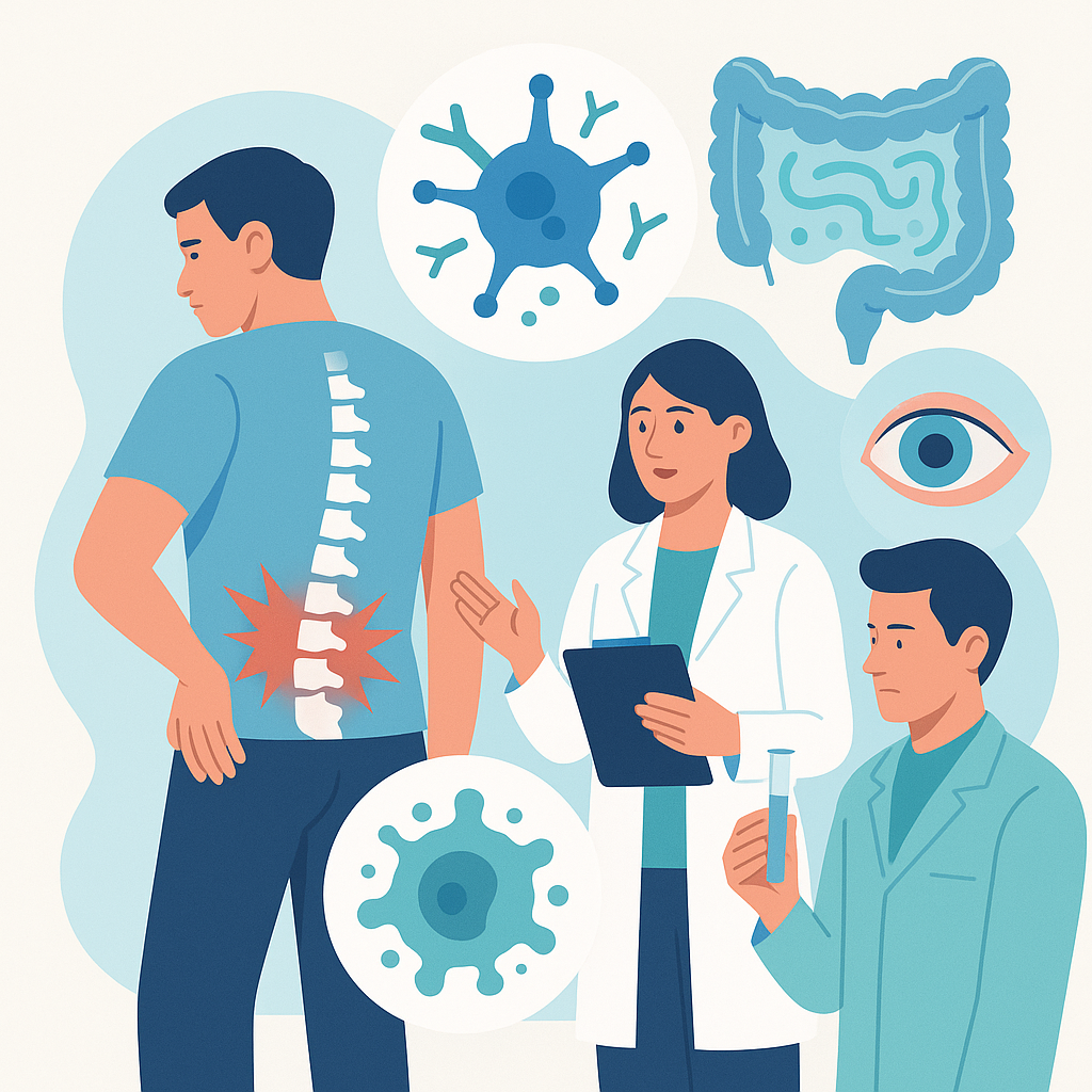 Illustration medicale - La Spondylarthrite en 2020 - Actualités thérapeutiques autour de l'axe IL-23/IL-17