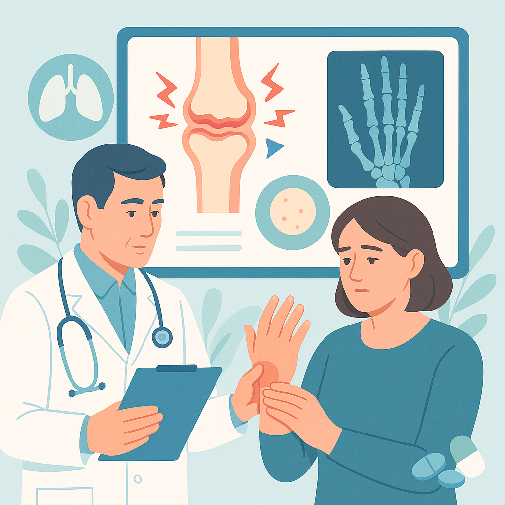 Illustration medicale - Le point sur la polyarthrite rhumatoïde : actualités thérapeutiques.