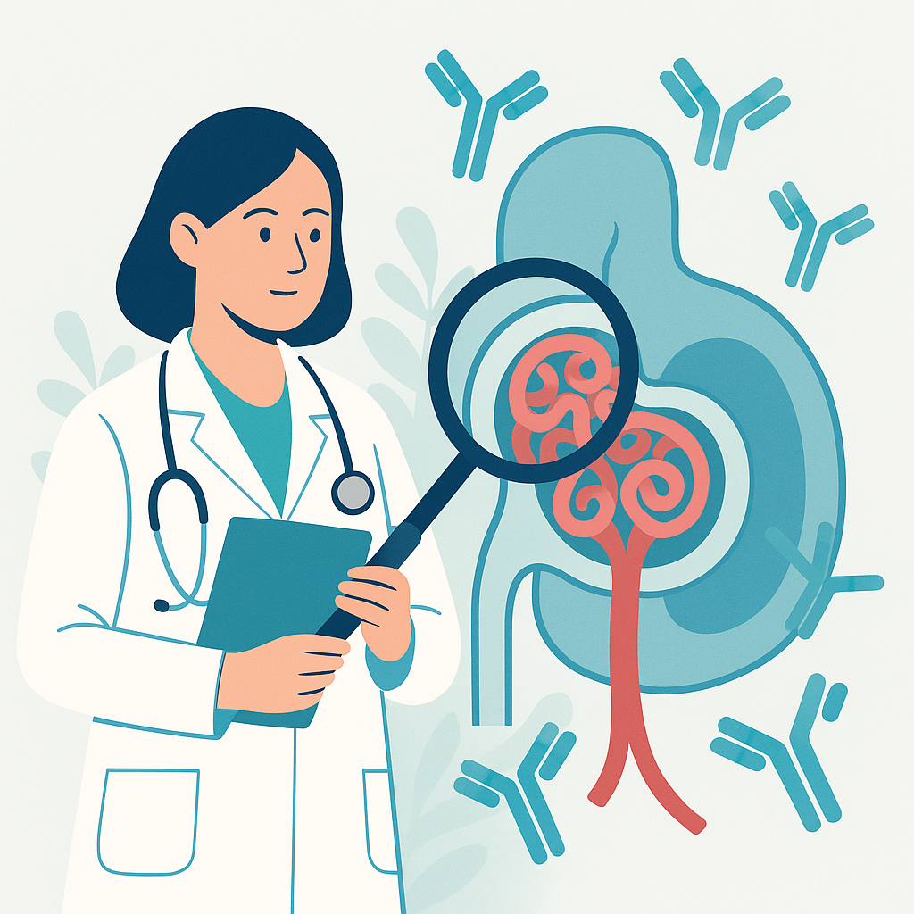 Illustration medicale - Les anticorps anti-PLA2R : Une révolution dans la prise en charge des GEM