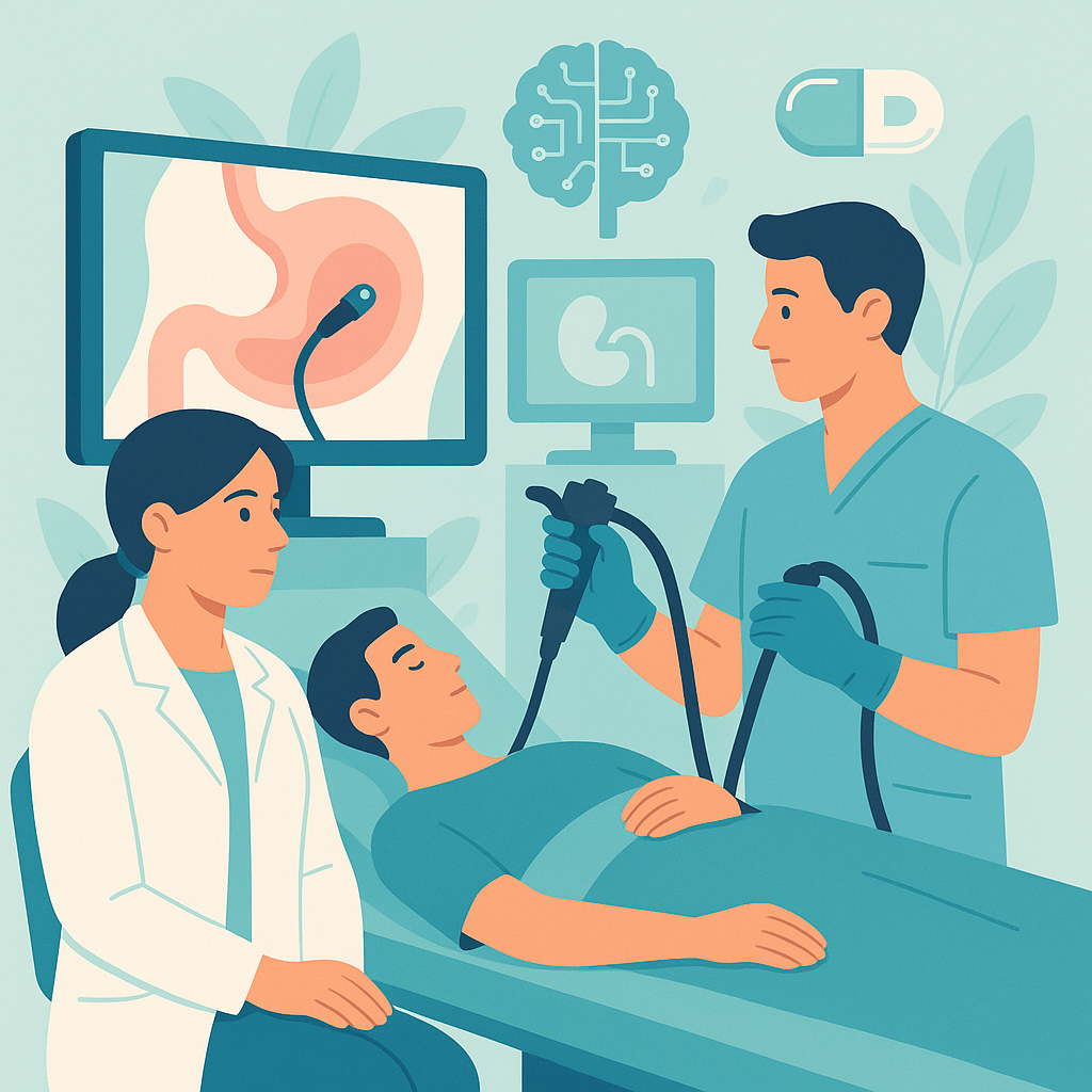 Illustration medicale - Les défis de la médecine interventionnelle :  exemple de l'endoscopie digestive