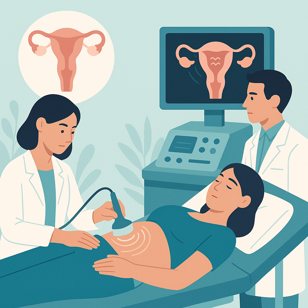 Illustration medicale - Les HIFU (Ultrasons Focalisés de Haute Intensité) comme alternative mini-invasive à la chirurgie dans la prise en charge de l'endométriose p...