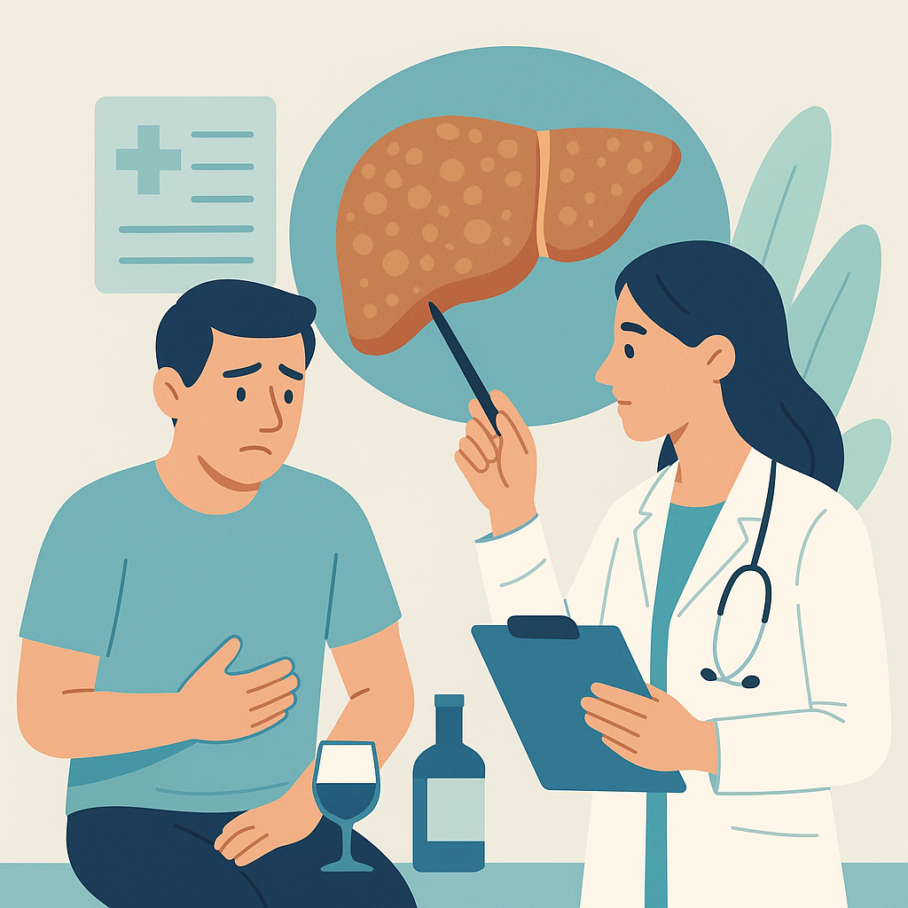 Illustration medicale - Maladie alcoolique du foie