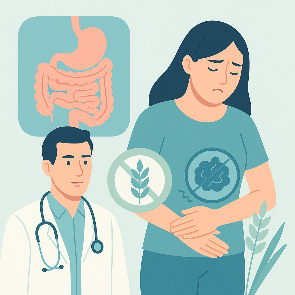 Illustration medicale - Maladie coeliaque et hypersensibilité au gluten