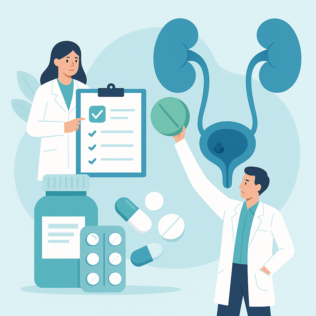 Illustration medicale - Médicaments de la lithiase urinaire