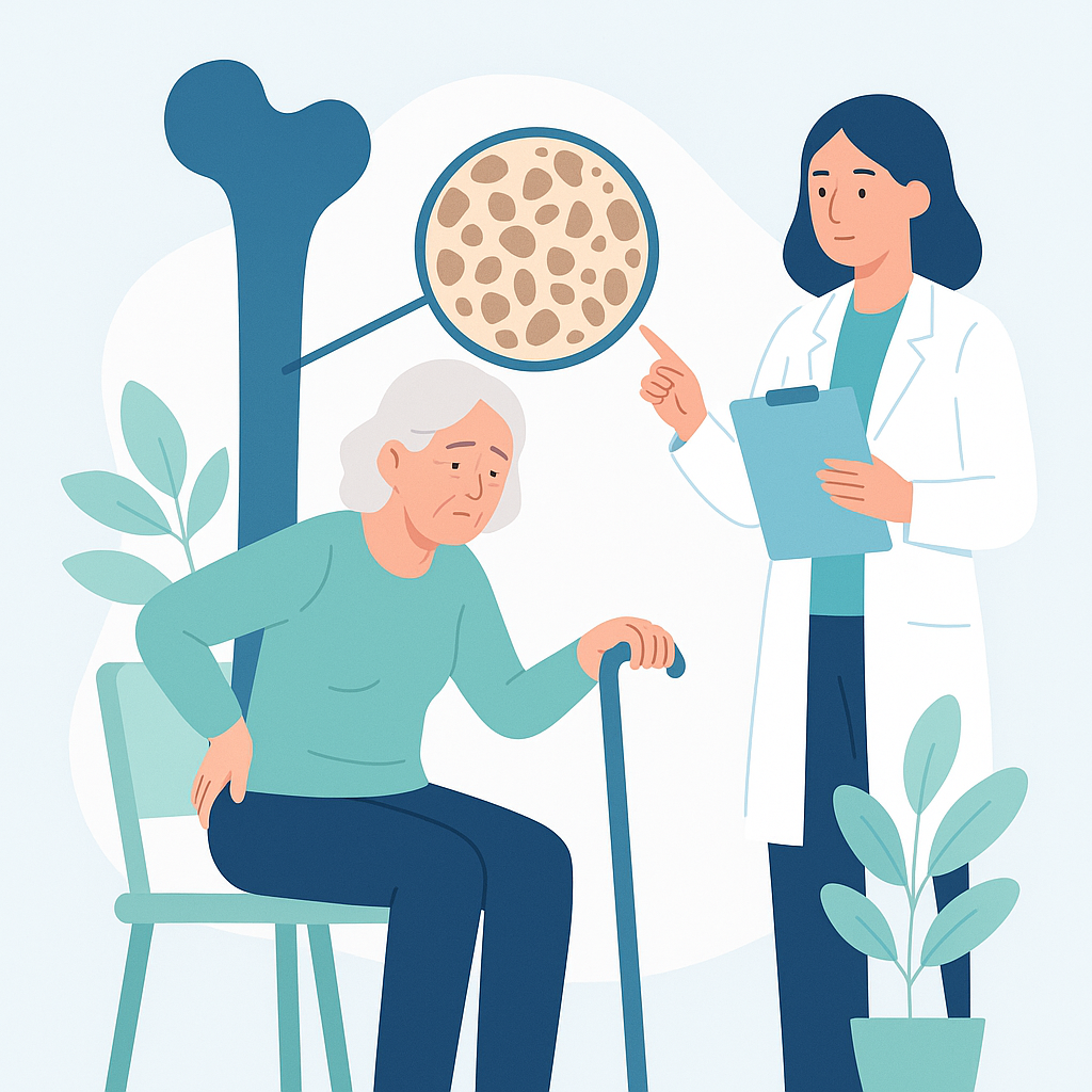 Illustration medicale - Ostéoporose post ménopausique