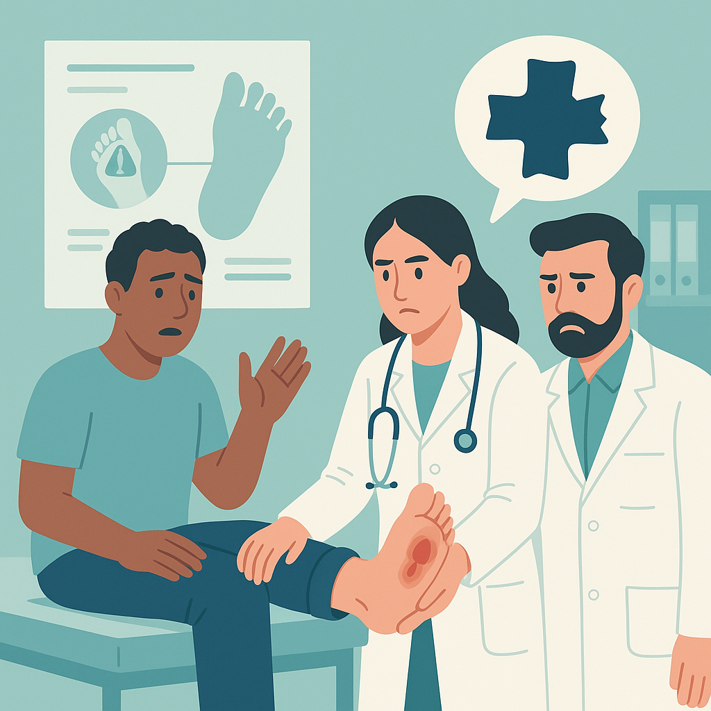 Illustration medicale - Pied diabétique : « foot attack » et « coup de gueule »