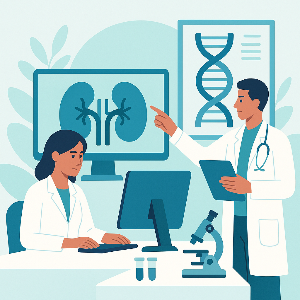 Illustration medicale - Place de la génétique dans le diagnostic des maladies rénales