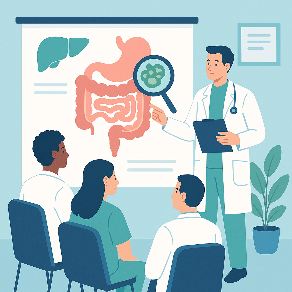 Illustration medicale - PRÉSENTATION DE LA SPÉCIALITÉ HGE AVEC FOCUS MICI - OÙ EN EST-ON DANS LA FORMATION DES MICISTES EN 2025 - RÔLE DU GETAID