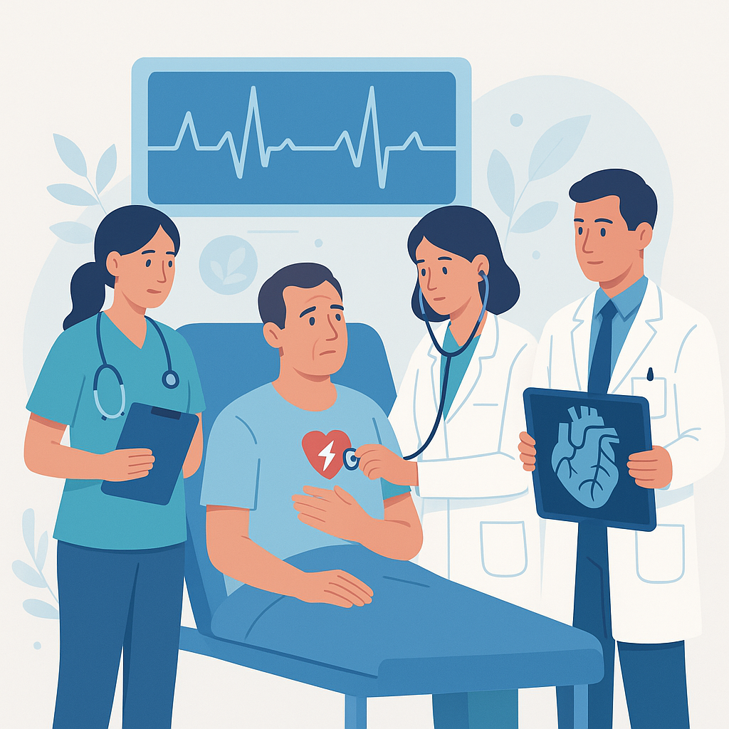 Illustration medicale - Prise en charge des syndromes coronariens aigus en 2023