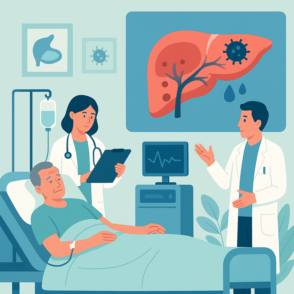 Illustration medicale - Prise en charge hospitalière des complications de la cirrhose