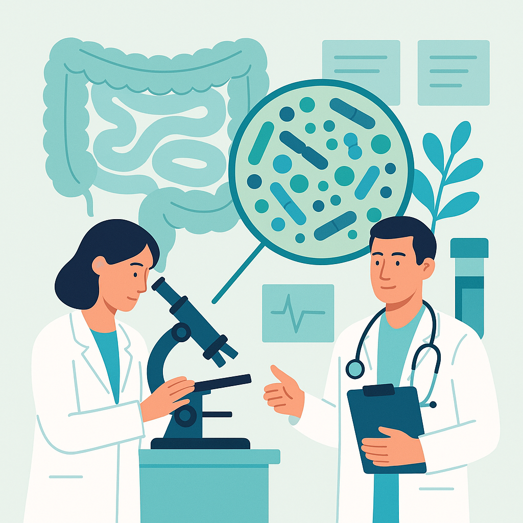 Illustration medicale - Recherches sur le microbiote intestinal et espoirs d'implications cliniques
