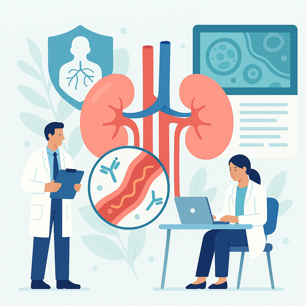 Illustration medicale - Recommandations pour le traitement des vascularites à ANCA avec atteinte rénale