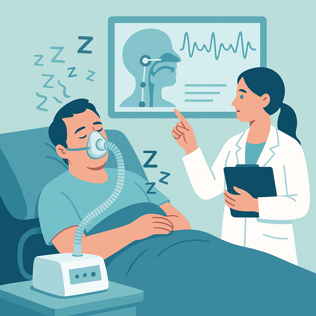 Illustration medicale - Syndrome d'apnées hypopnées obstructives du sommeil